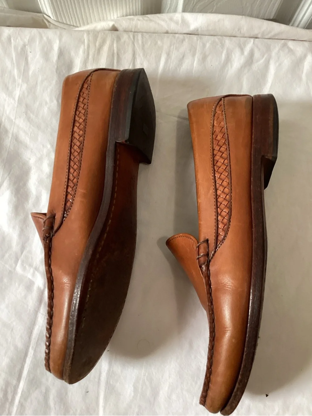 Allen Edmonds Cognac Brown Leather Slip-On Loafers